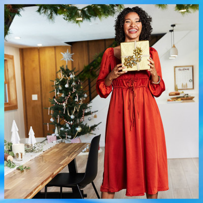 Woman presenting gift