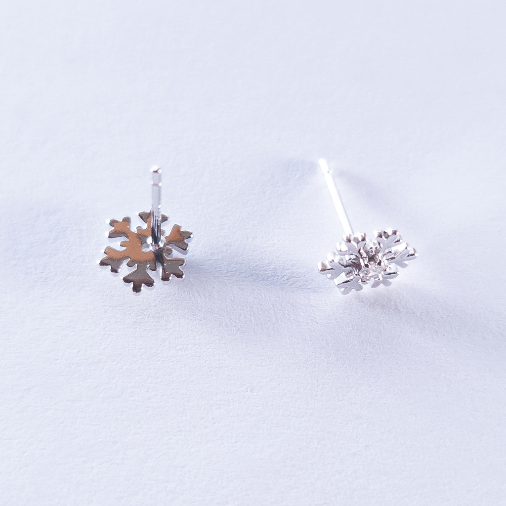 18 K Gold plated Sterling Silver Snowflake Studs