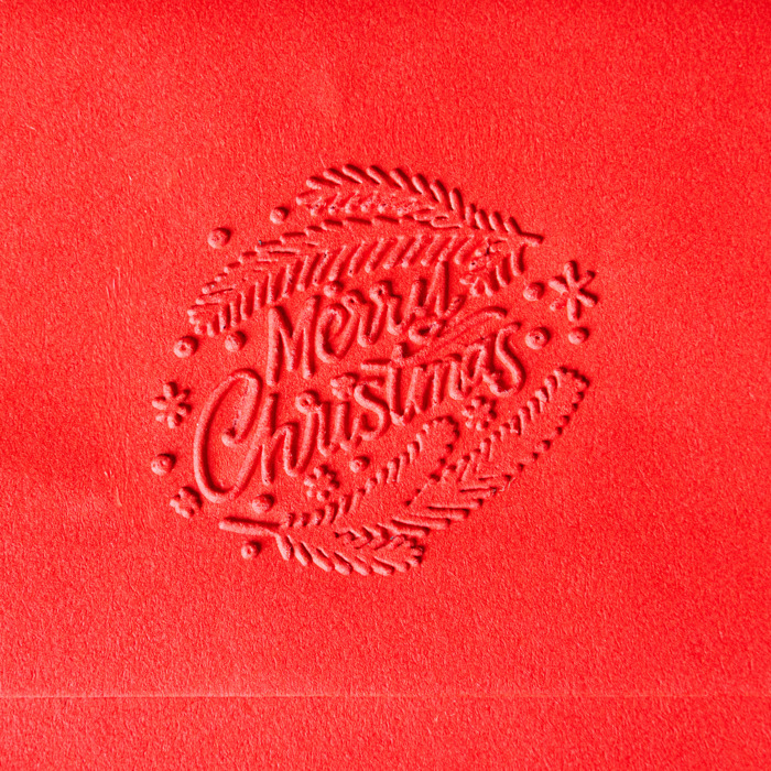 Holiday Embosser Festive Christmas Envelope Seal Custom Plastic Stamp for Cards & Stationery Gifts