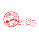 Red Santa Express Postmark Mail Stamp 