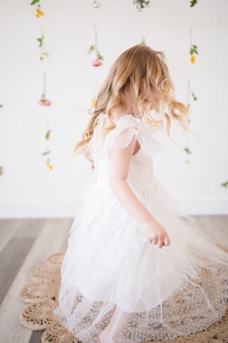 White Polka Dot Tulle Dress