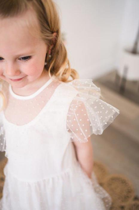 White Polka Dot Tulle Dress