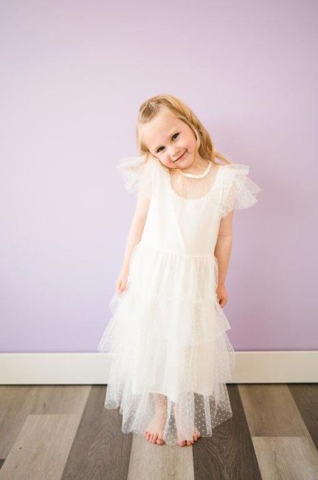 White Polka Dot Tulle Dress