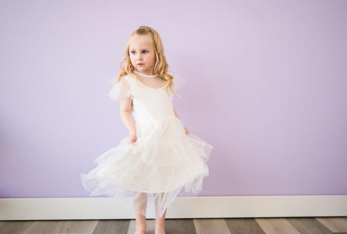 White Polka Dot Tulle Dress