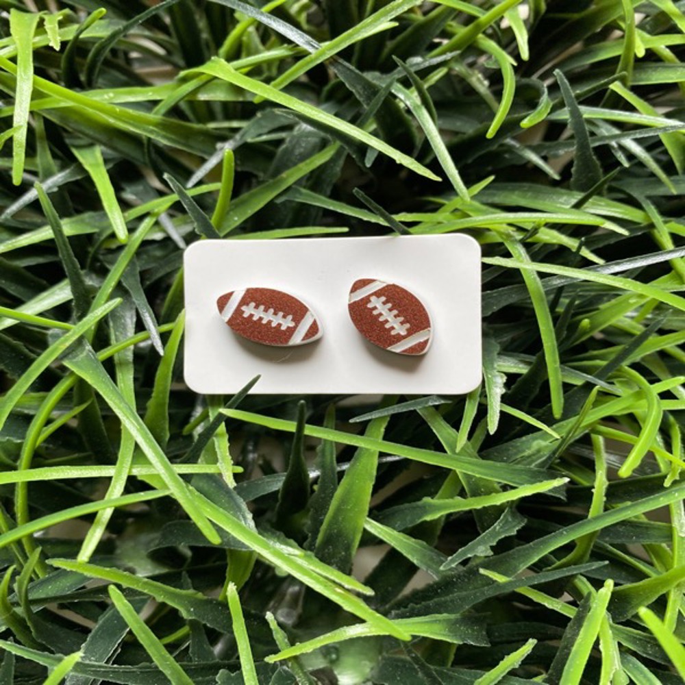 Handmade Acrylic Football Earrings