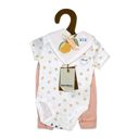 0-3M Home Grown Baby Organic Cotton  3 Piece Girls Peaches Layette Set