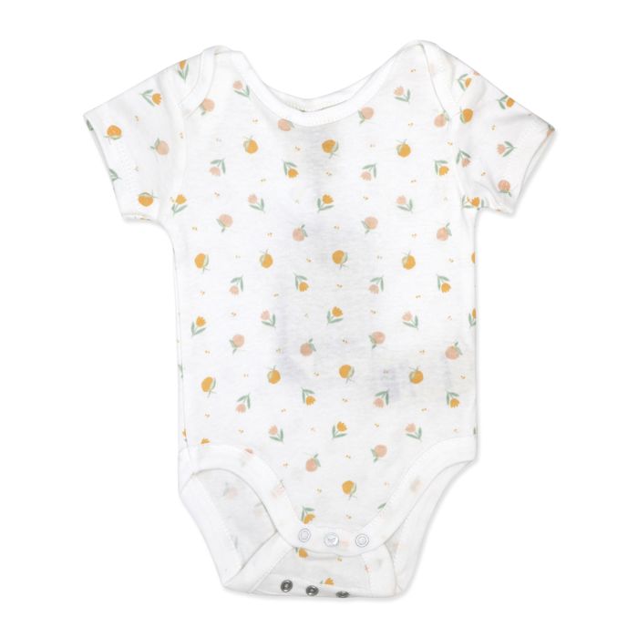 Home Grown Baby Organic Cotton  3 Piece Girls Peaches Layette Set