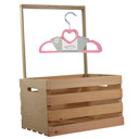 Pink Natural Pine Baby Shower Wardrobe Crate with 10 Clothes Hangers, 12 Piece Set