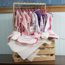  43 Piece Baby Girls Baby Shower Wardrobe Gift Crate 