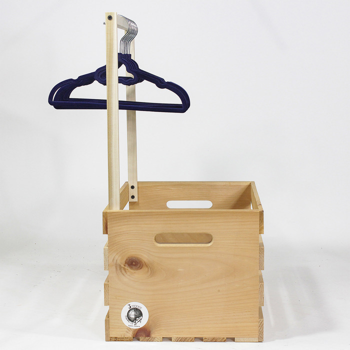 Natural Pine Baby Shower Wardrobe Crate with 10 Clothes Hangers, 12 Piece Set