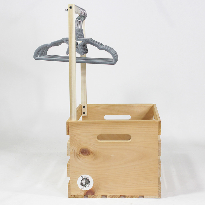 Natural Pine Baby Shower Wardrobe Crate with 10 Clothes Hangers, 12 Piece Set