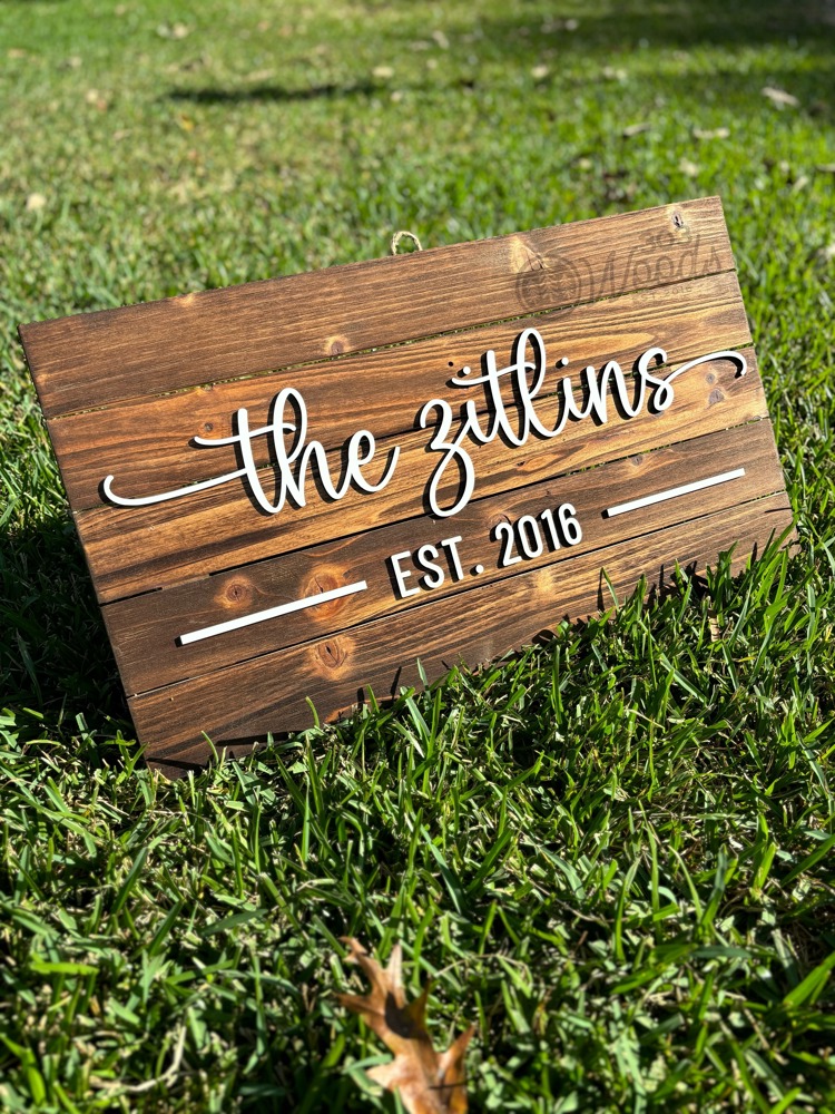 Custom Wood Family Name Sign