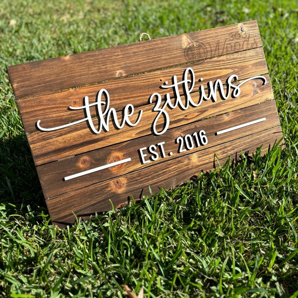 Custom Wood Family Name Sign