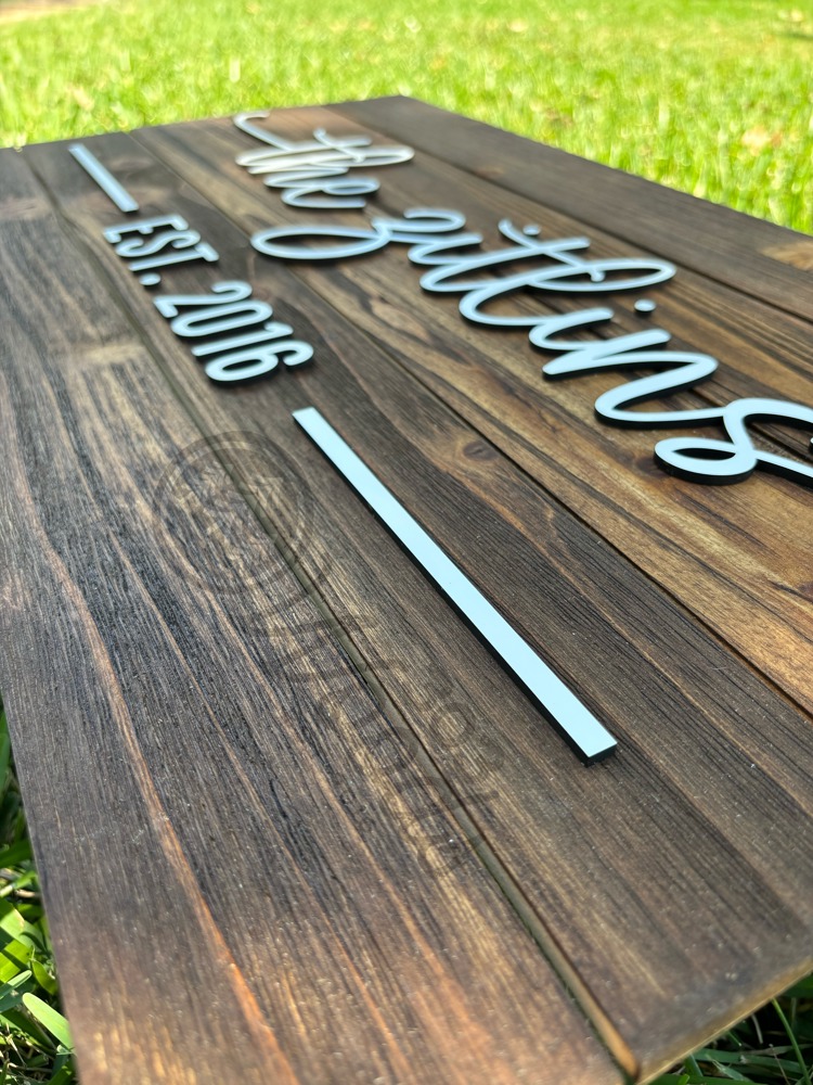 Custom Wood Family Name Sign