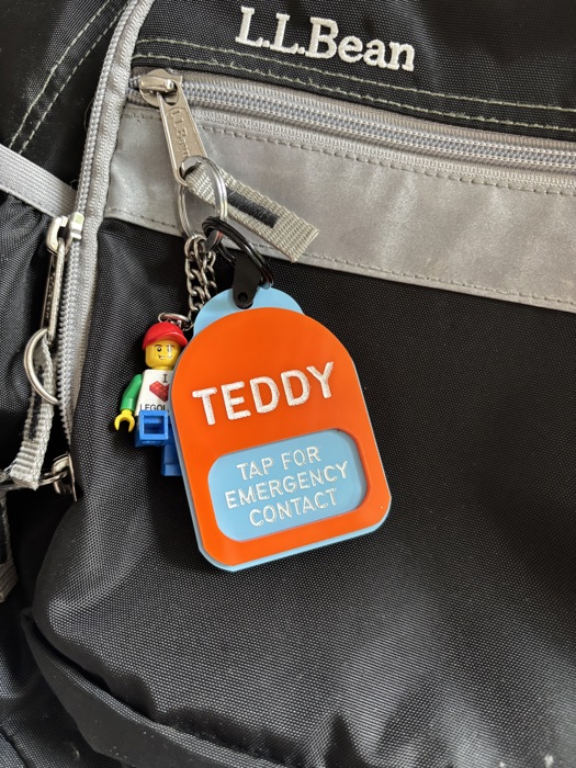 NFC Backpack Tag, Scannable Emergency Contact Tag