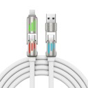 White 4N1 Fast Data Cable - 5 ft long