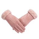 Pink Clarissa Suede Touch Gloves 