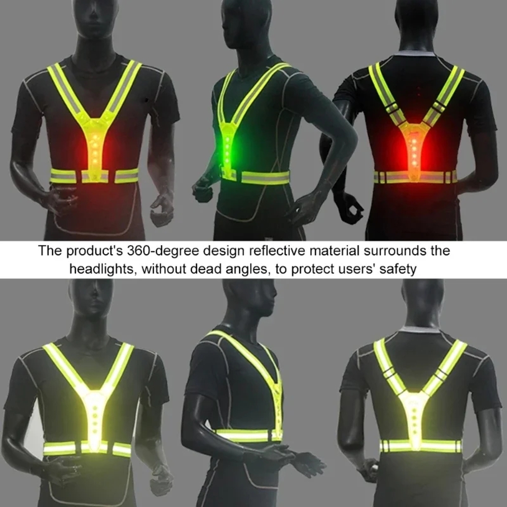 LED Running Vest, High Visibility Reflective Vest for Night