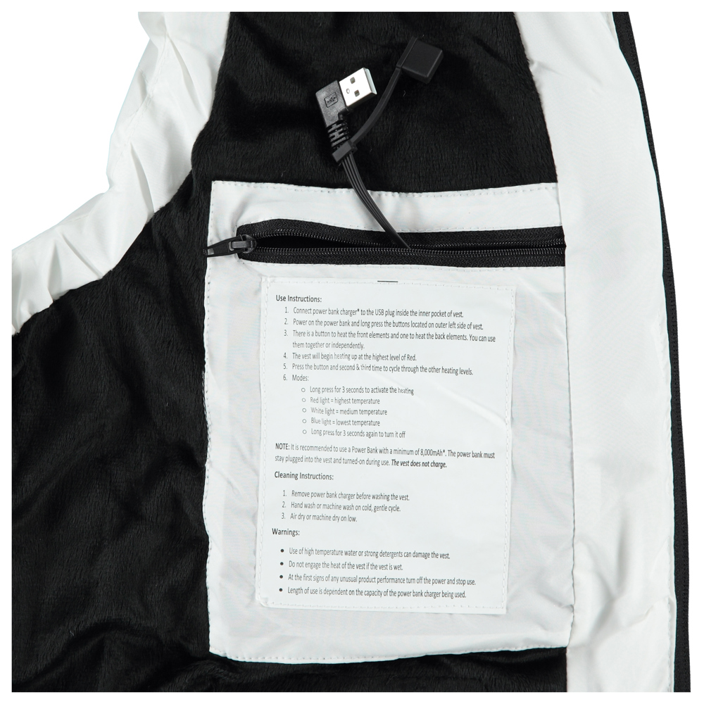 Helios Paffuto Heated Vest Artic White - Powerbank Included 