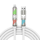 White 4N1 Fast Data Cable - 5 ft long