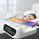 White 3P Experts Wireless Charger Alarm Clock