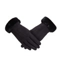 Black Clarissa Suede Touch Gloves 