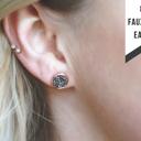  Gunmetal Druzy Stud Earrings