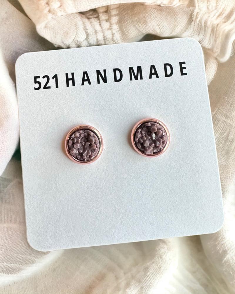 Cocoa Druzy Stud Earrings | Stocking Stuffers