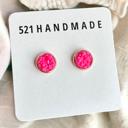  Hot Pink Druzy Earrings