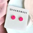  Hot Pink Druzy Earrings