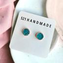  Mermaid Turquoise Druzy Stud Earrings