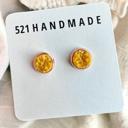  Mustard Yellow Druzy Stud Earrings