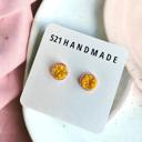  Mustard Yellow Druzy Stud Earrings