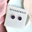  Navy Blue Druzy Stud Earrings