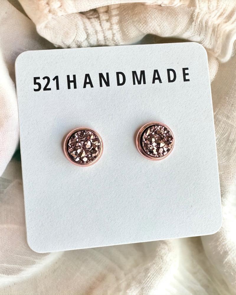 Rose Gold Druzy Earrings