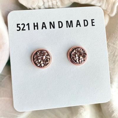 Rose Gold Druzy Earrings