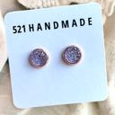  Light Purple Shimmer Druzy Stud Earrings