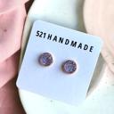  Light Purple Shimmer Druzy Stud Earrings