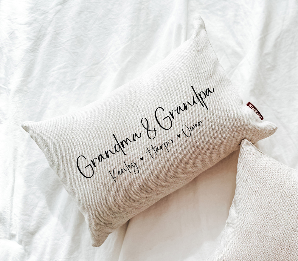 Grandma & Grandpa Custom Grandkids Pillow for Christmas