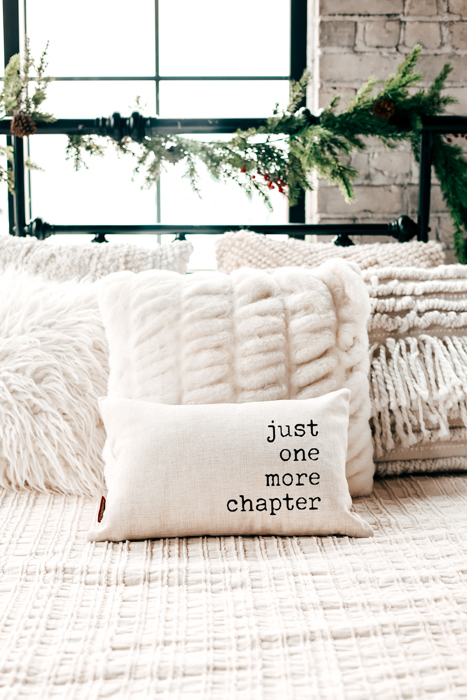 Just One More Chapter Bookish Pillow