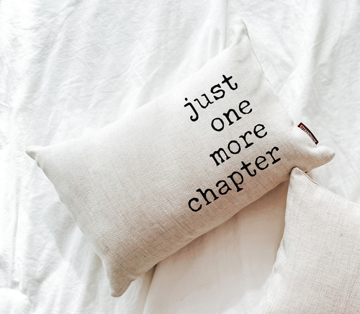 Just One More Chapter Bookish Pillow