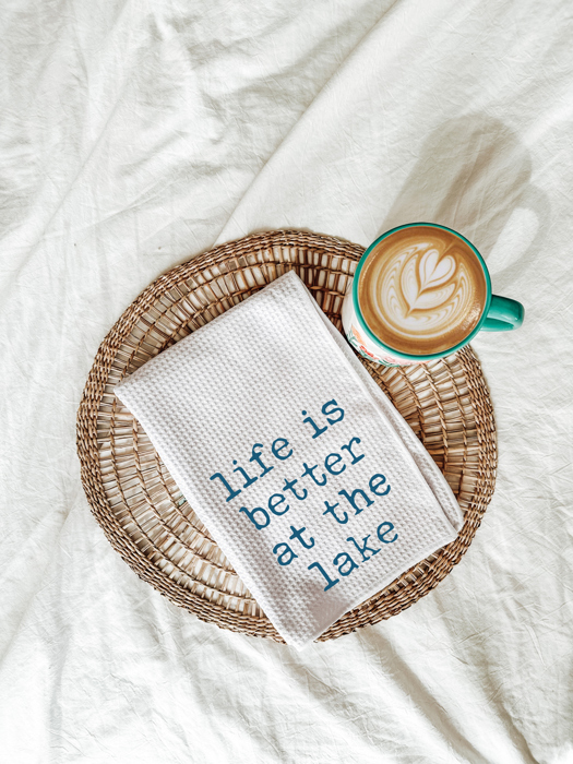 Life is Better At The Lake Coastal Kitchen Tea Towel