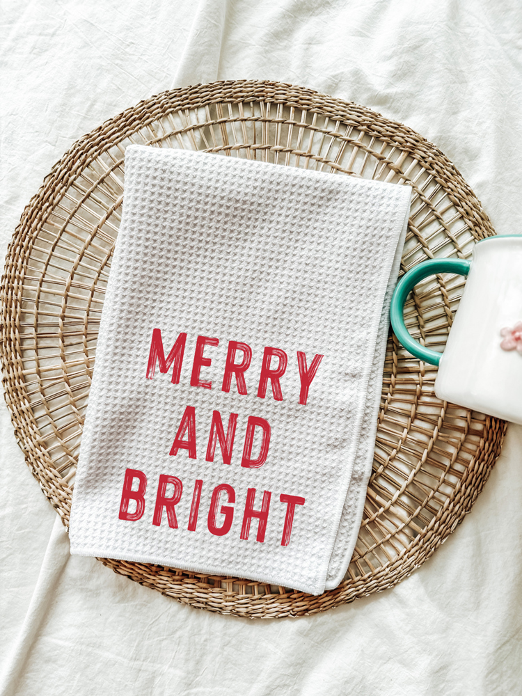 Merry And Bright Christmas Kitchen Towel