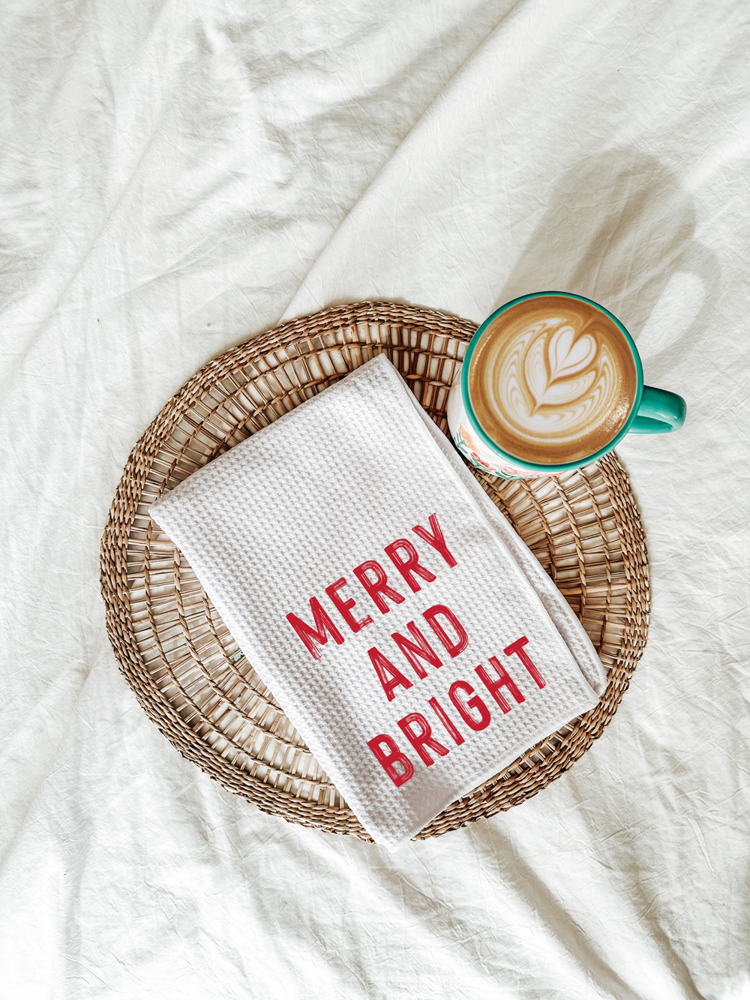 Merry And Bright Christmas Kitchen Towel