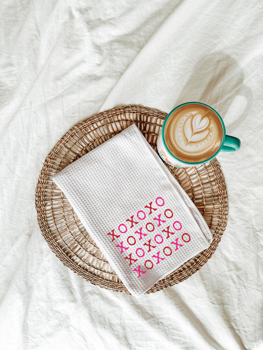 XOXO Valentine's Day Kitchen Towel | Valentine's Day Tea Towel | Cute Valentine's Day Decor