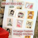  Custom Christmas Stickers | Vintage Stamp Style 