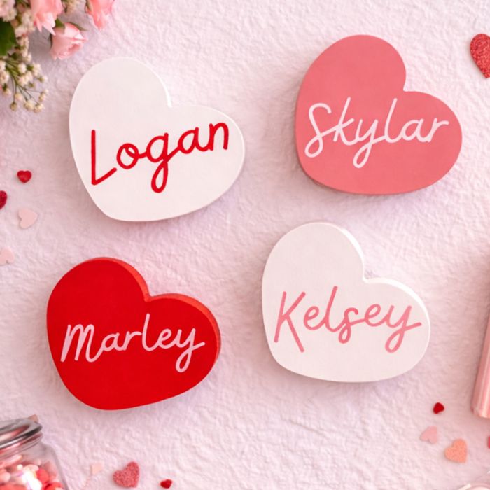 Custom Wooden Heart Decor Shelf Sitters