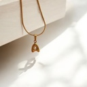 A 18K Gold Mini Bubble Letter Charm Necklace 