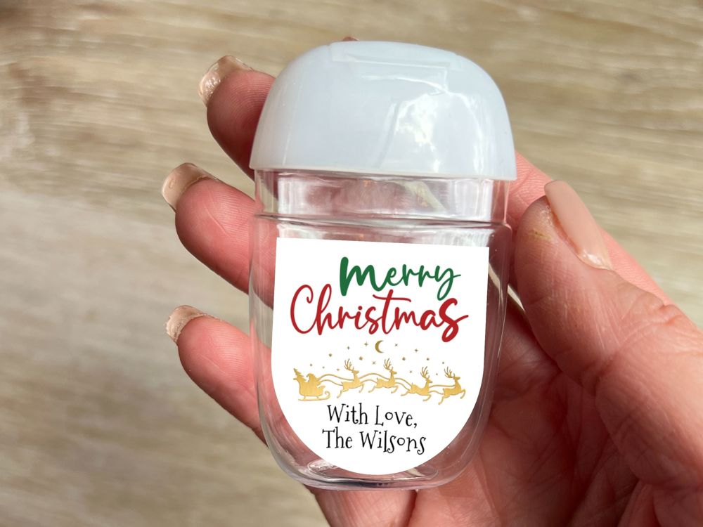 24 Custom Holiday Hand Sanitizer Bottles 