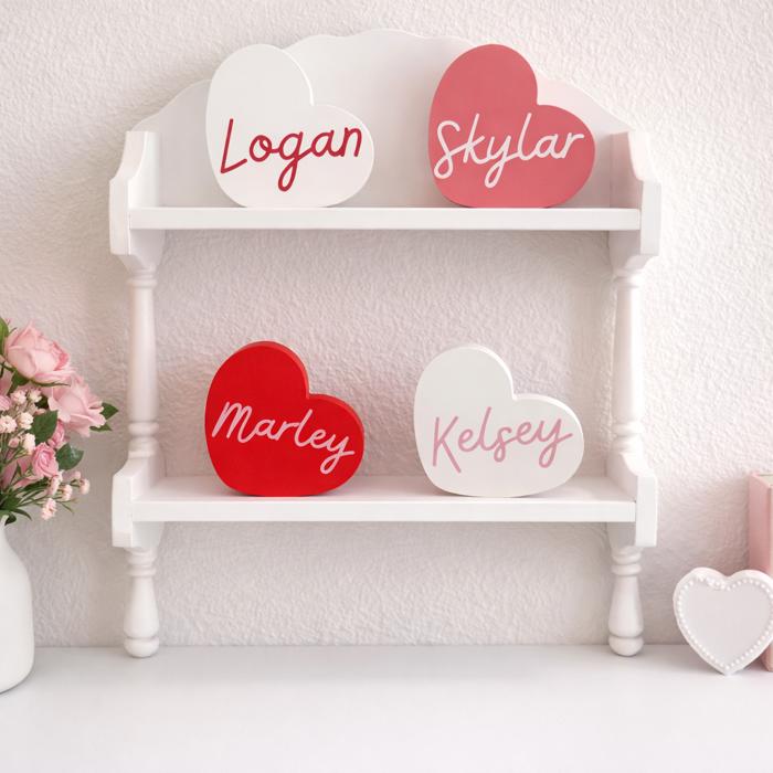 Custom Wooden Heart Decor Shelf Sitters